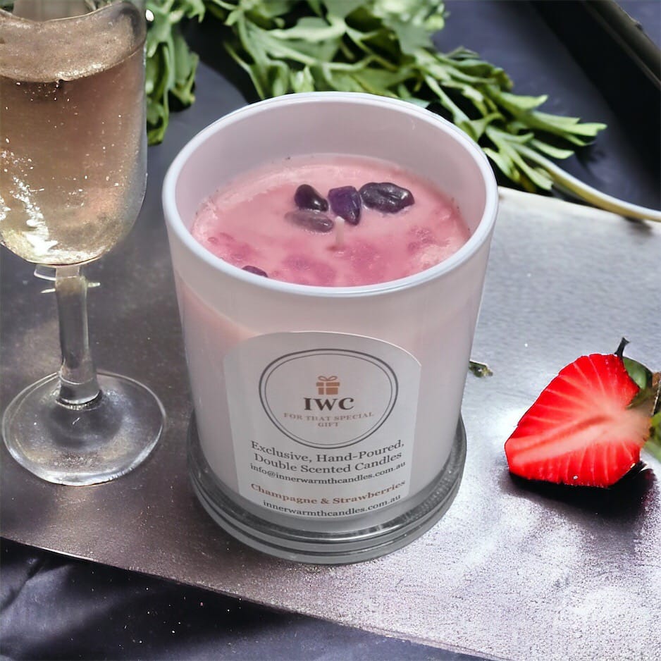 Champagne & Stawberries,Soy Candle,350g with lid,gift boxed $35.00